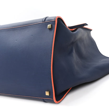 Celine Supple Calfskin Large Phantom Luggage Navy Blue Orange 9 of 10