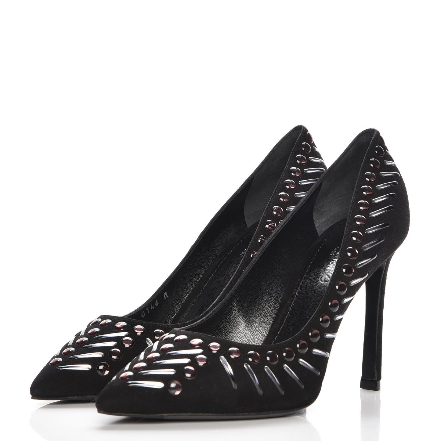 Suede Spikes Pumps 37.5 Black
