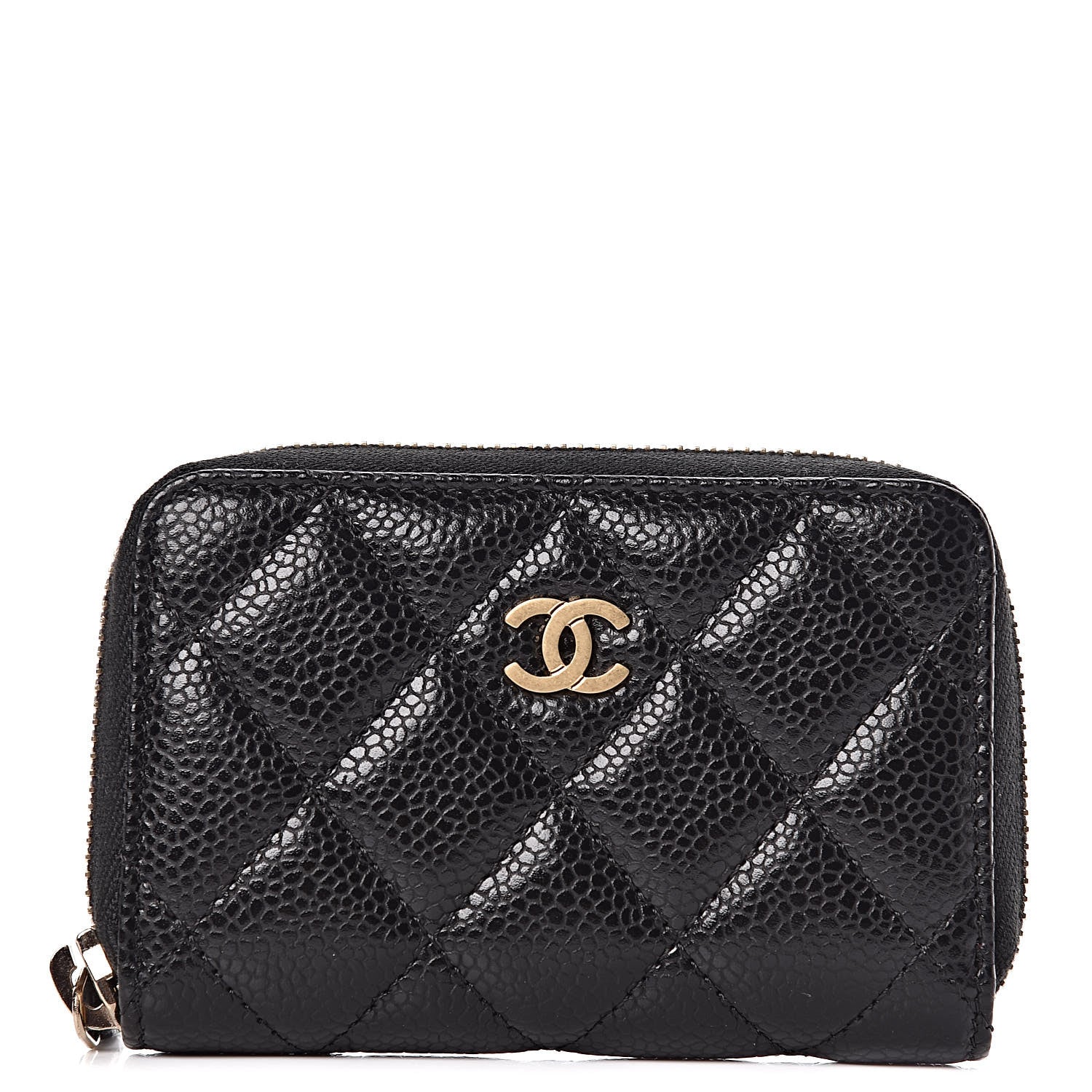 Chanel Caviar Quilted Zip Coin Purse Black 1 of 8