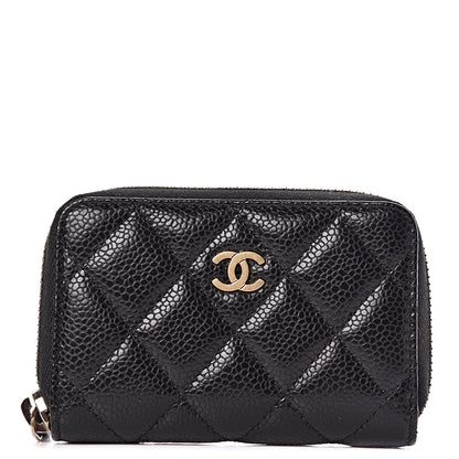 Chanel Caviar Quilted Zip Coin Purse Black 1 of 8