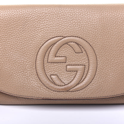 Gucci Pebbled Calfskin Medium Soho Flap Crossbody Camelia 12 of 23