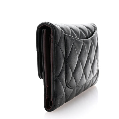 Chanel Lambskin Quilted Large Flap Wallet  Black 3 of 7