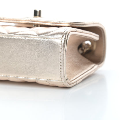 Chanel Metallic Lambskin Quilted Mini Trendy CC Clutch With Chain Gold 10 of 11