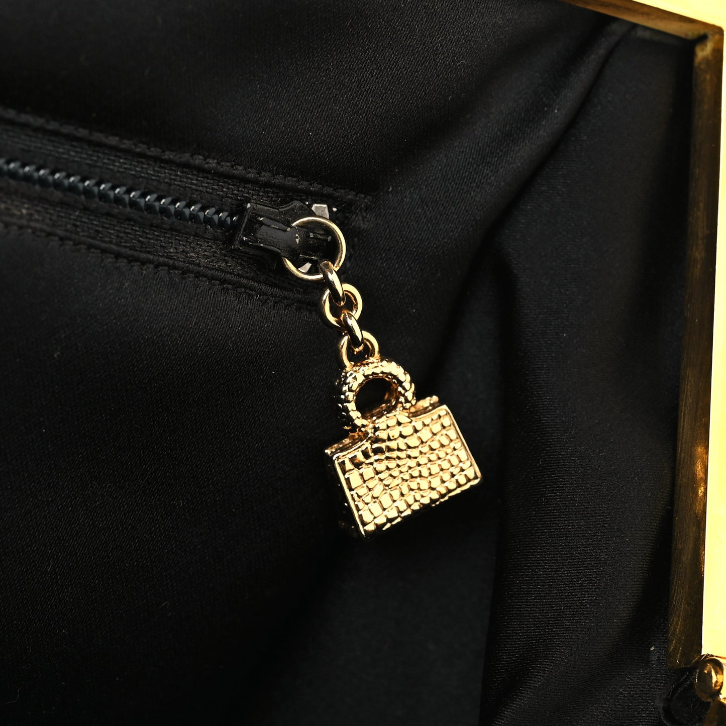 Crystal Trim Satin Evening Bag Clutch Black