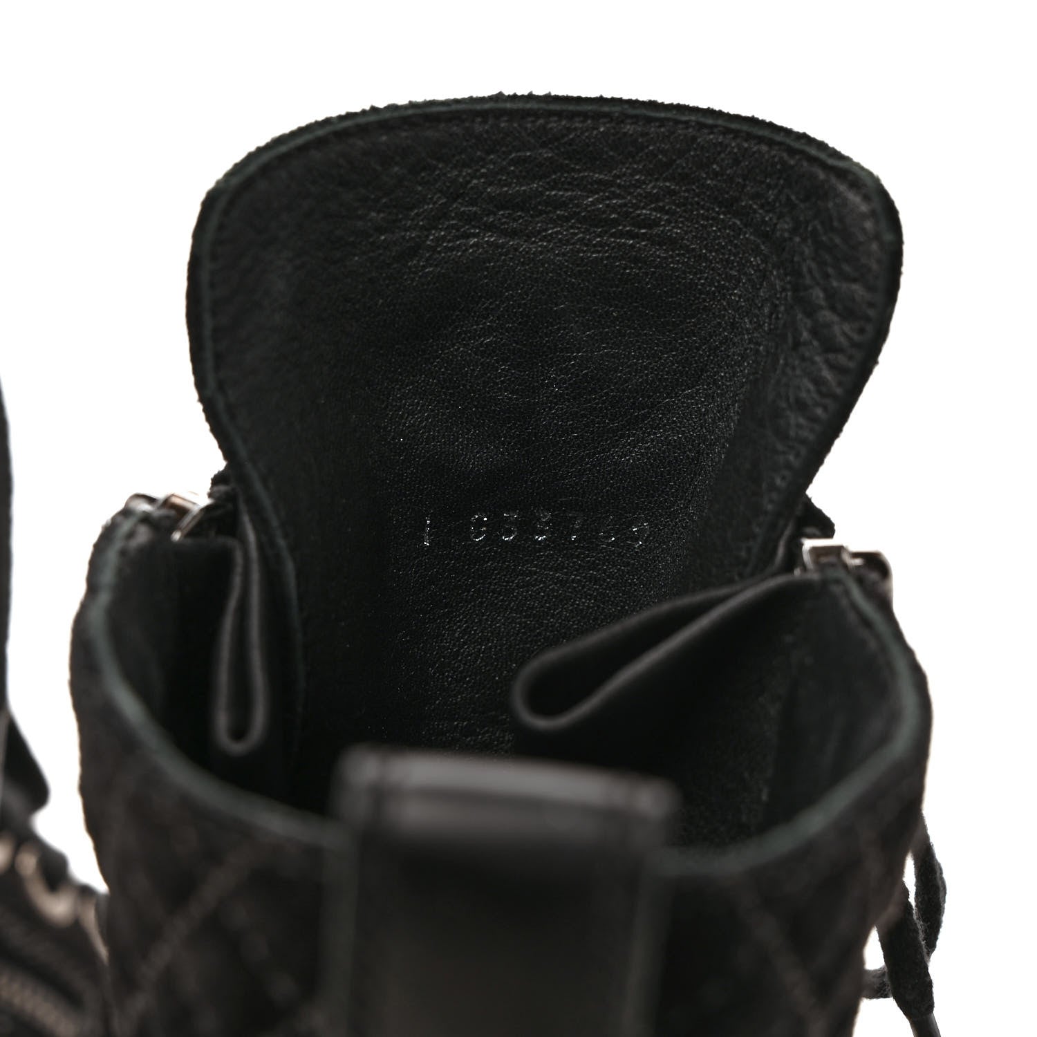 Chanel Suede Quilted CC Lace Up Combat Boots 39 Black 8 of 8