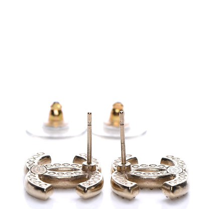 Chanel Crystal CC Earrings Gold 3 of 10