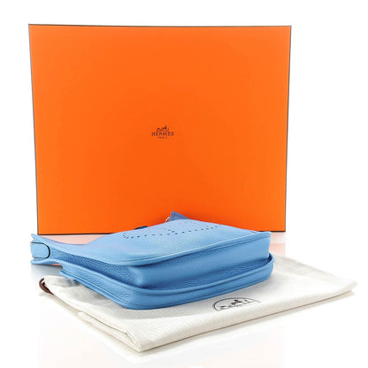 Hermes Taurillon Clemence Evelyne III PM Bleu Paradis 5 of 11