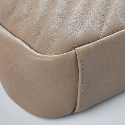 Saint Laurent Sheepskin Matelasse Chevron Monogram Large College Satchel Beige 13 of 15