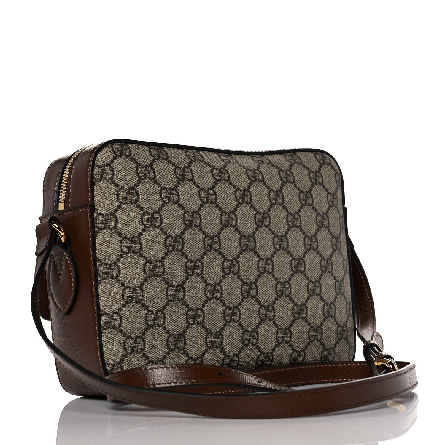 Gucci GG Supreme Monogram Small Horsebit 1955 Shoulder Bag Beige Brown Sugar 3 of 10