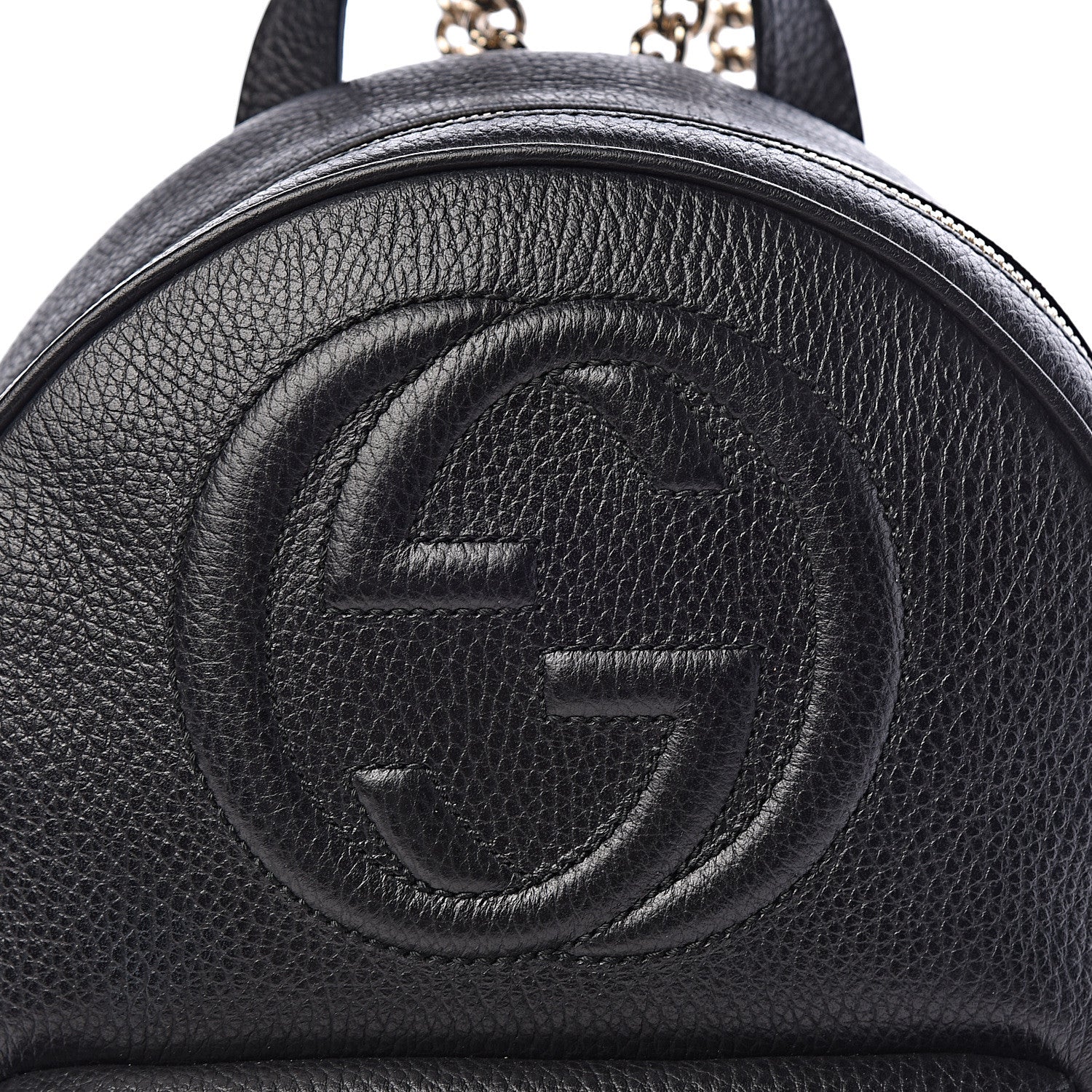 Gucci Pebbled Calfskin Soho Chain Backpack Black 10 of 10