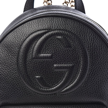 Gucci Pebbled Calfskin Soho Chain Backpack Black 10 of 10