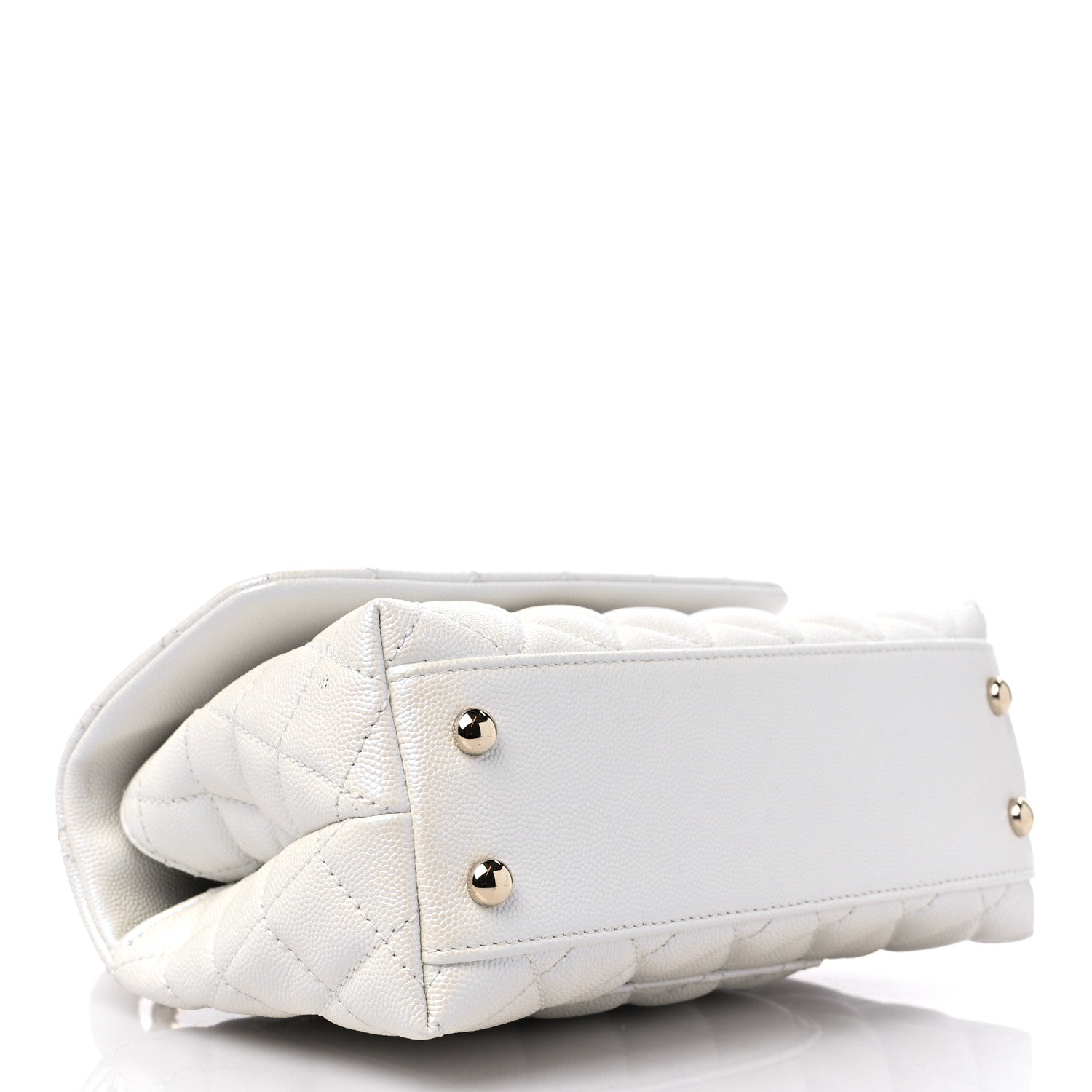Chanel Iridescent Caviar Quilted Mini Coco Handle Flap White 4 of 9