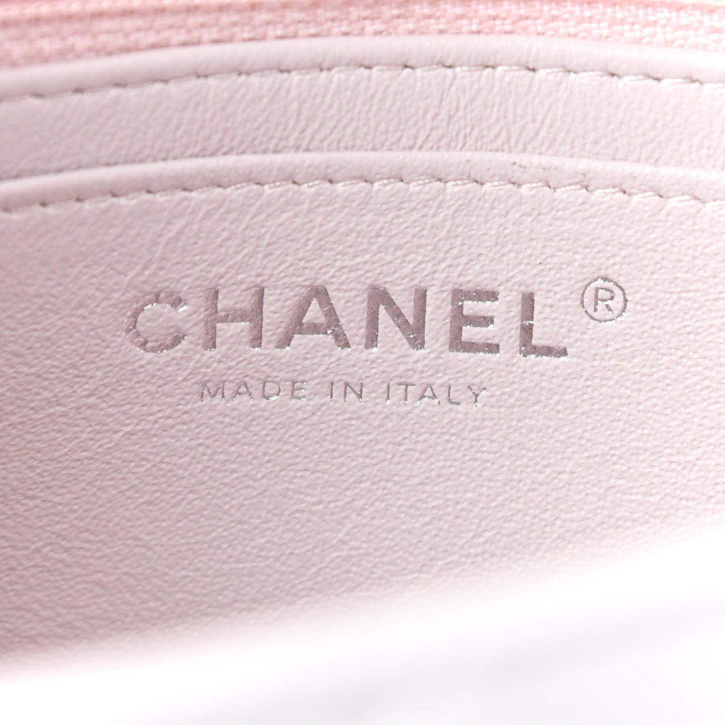 Lambskin Quilted Mini Rectangular Flap Light Pink