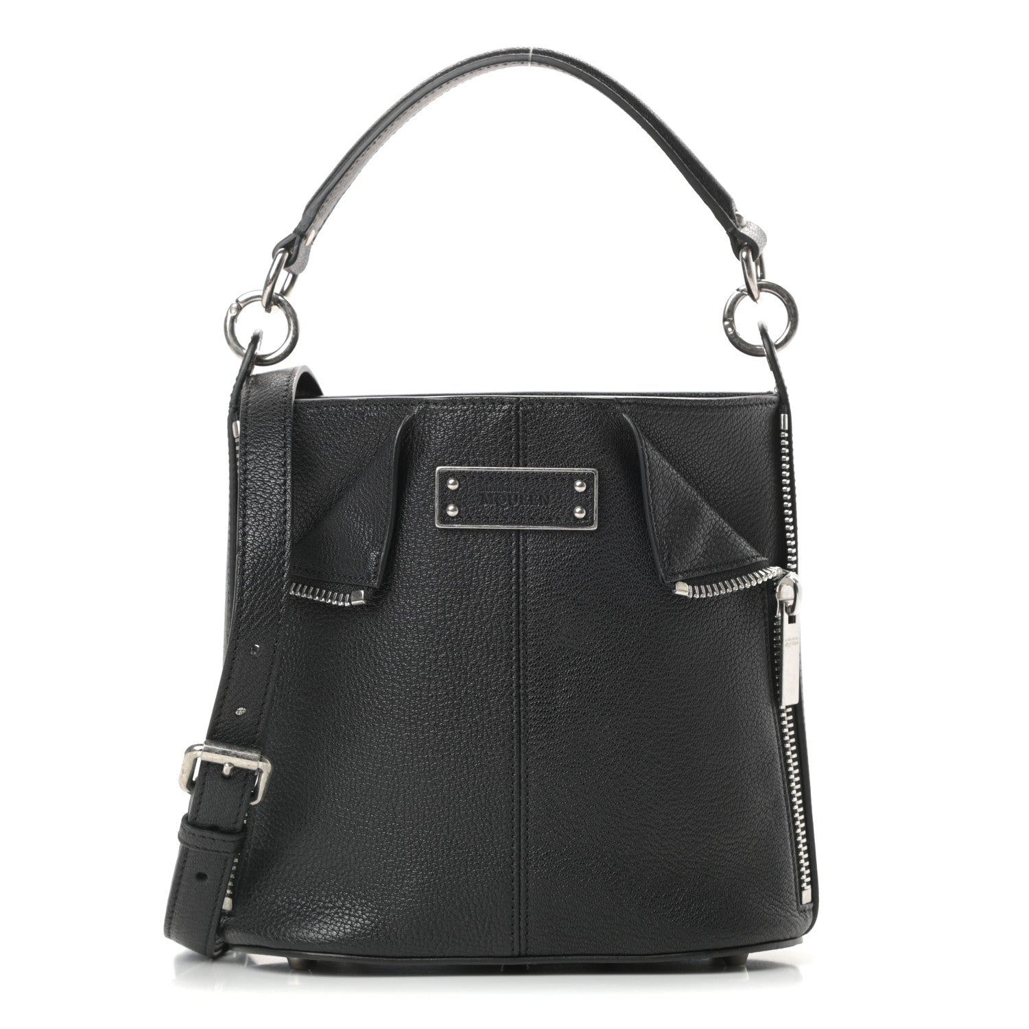 Alexander McQueen Calfskin De Manta Shoulder Bag Black 1 of 10