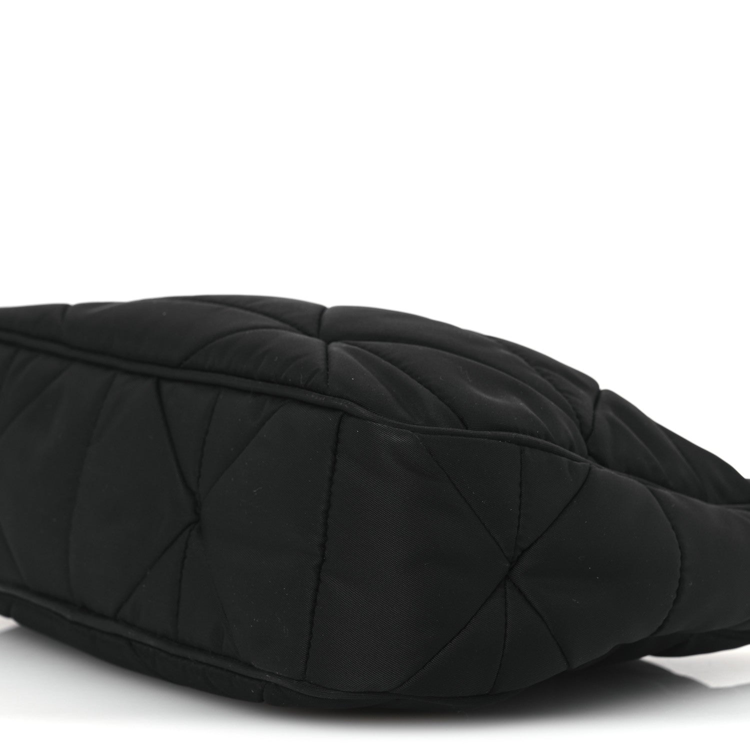 Prada Re-Nylon Triangle Padded Patchwork Shoulder Bag Black 11 of 17