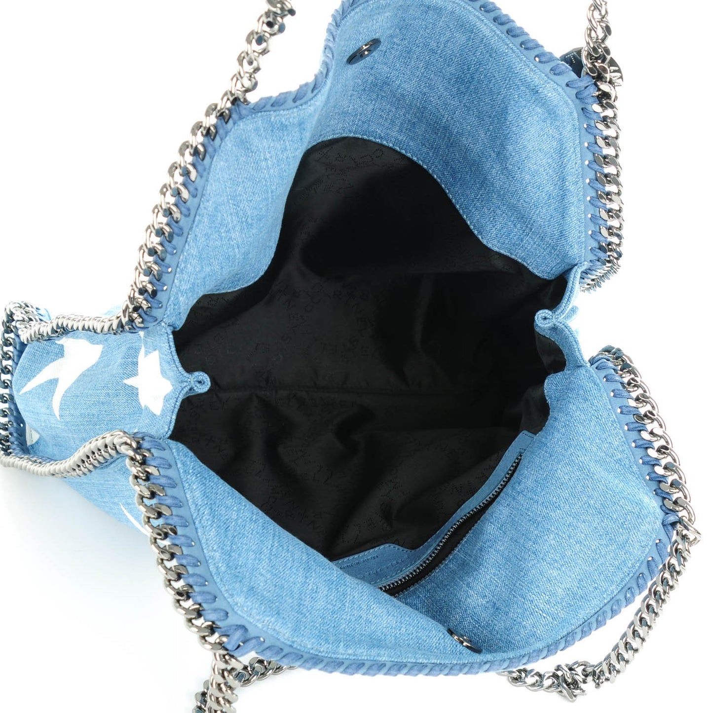 Denim Small Star Falabella Tote Blue