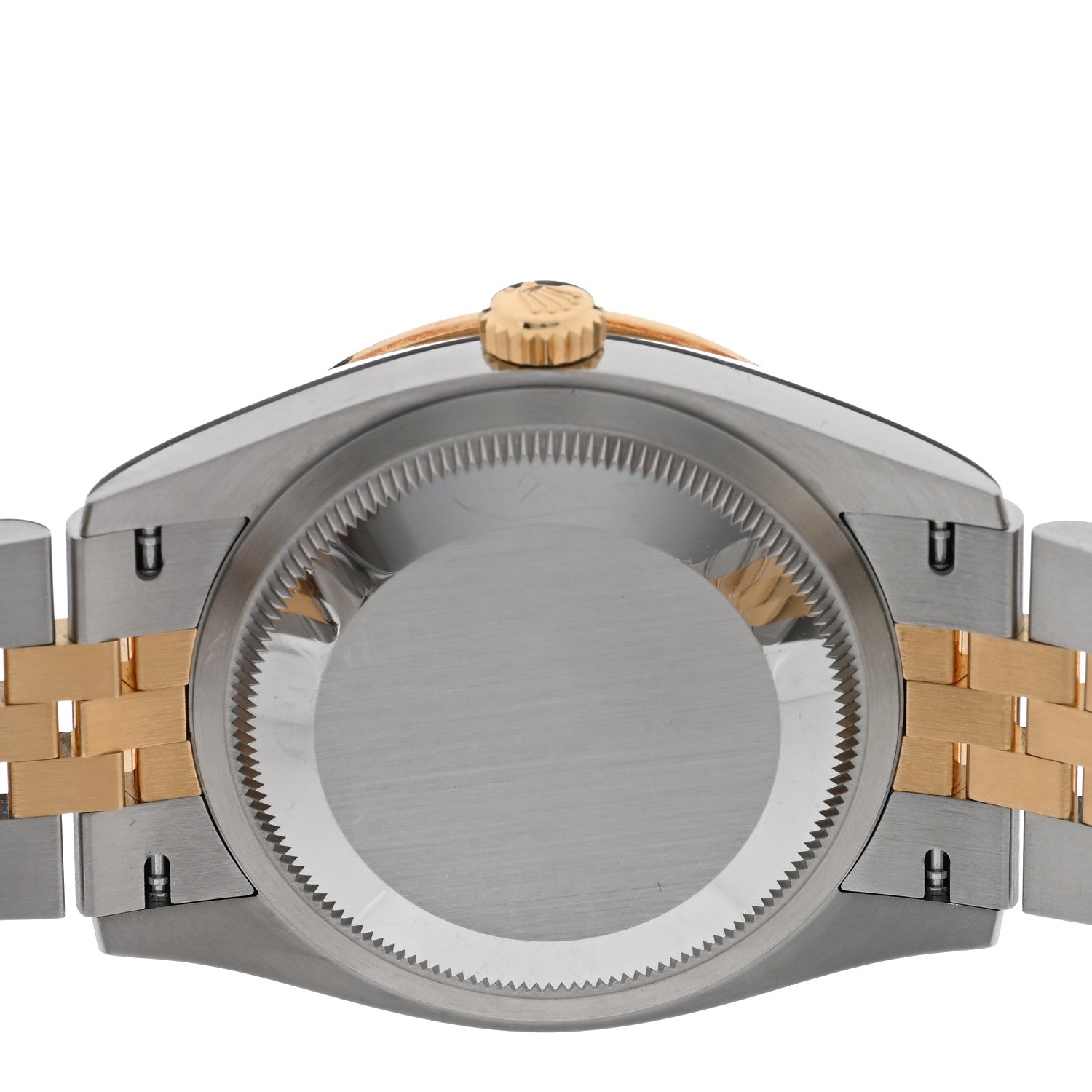 Rolex Stainless Steel 18K Yellow Gold Diamond Bezel 36mm Oyster Perpetual Datejust Watch White Roman 126283RBR 4 of 5