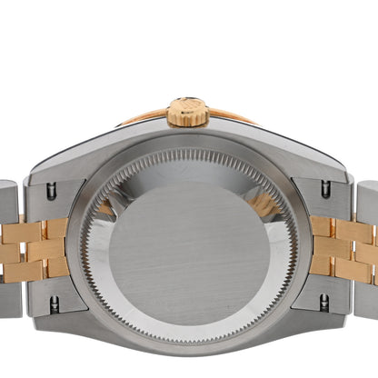 Rolex Stainless Steel 18K Yellow Gold Diamond Bezel 36mm Oyster Perpetual Datejust Watch White Roman 126283RBR 4 of 5