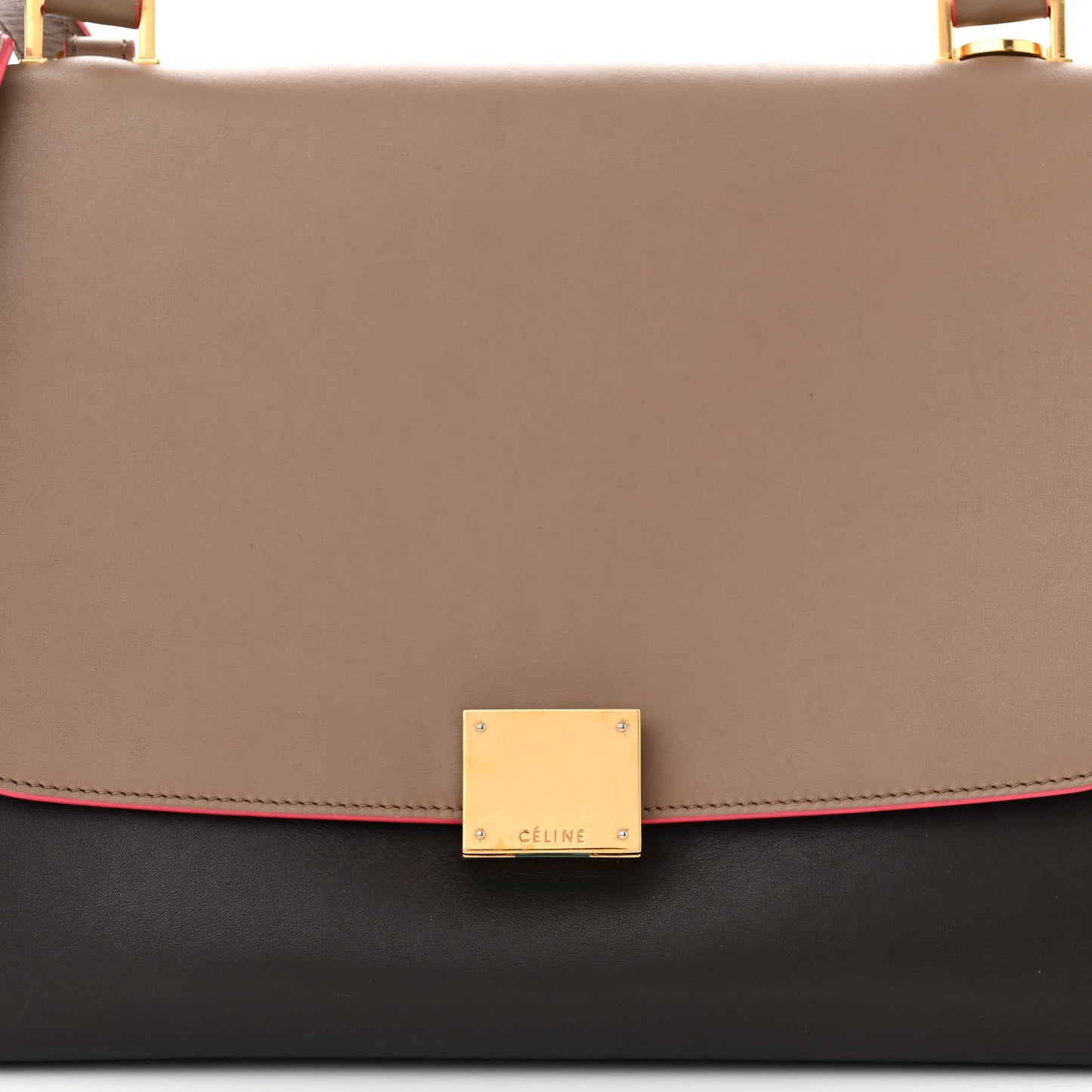 Calfskin Small Tri-Color Trapeze Taupe