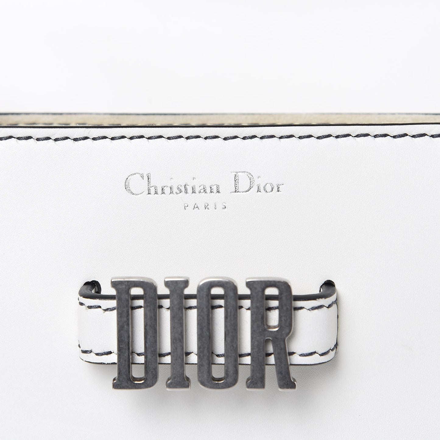 Calfskin Mini D Fence Saddle Bag White