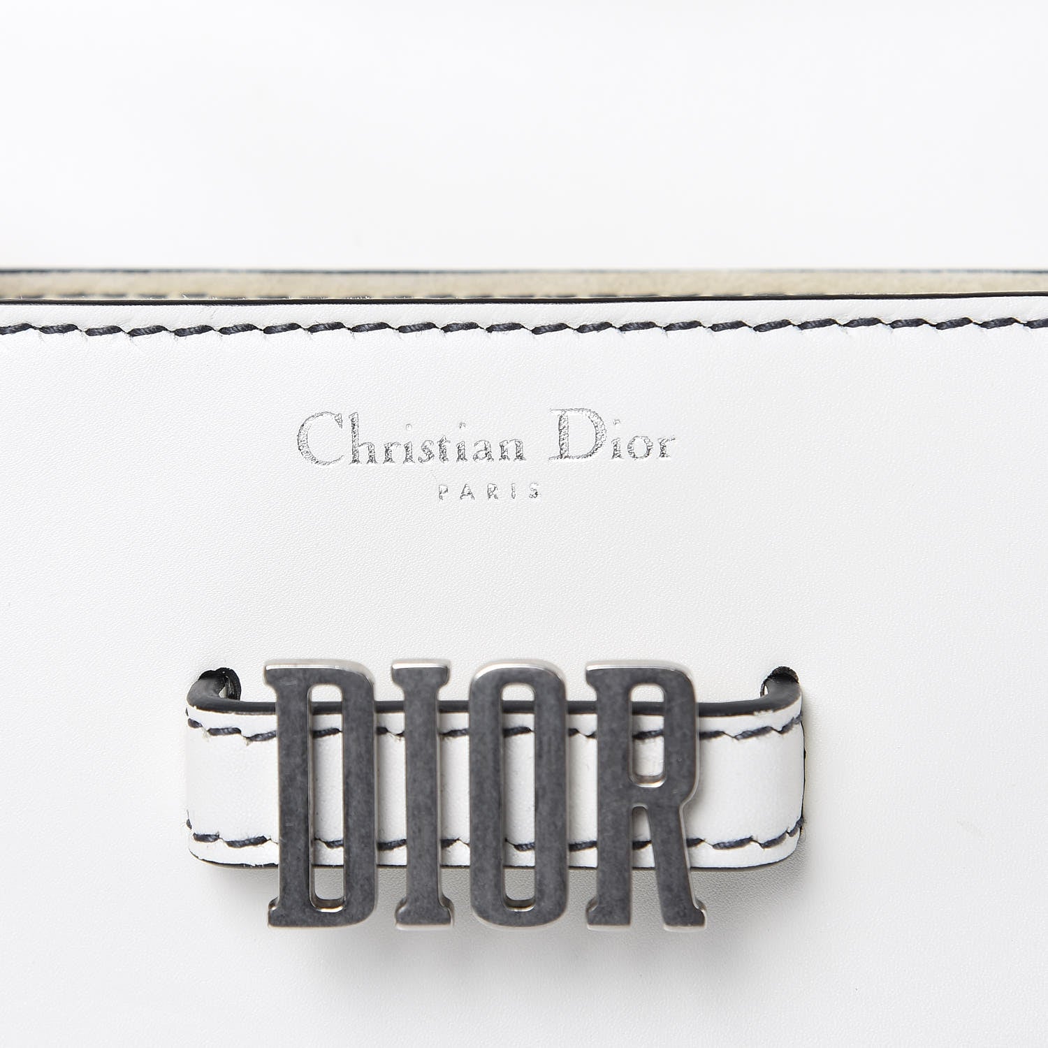 Christian Dior Calfskin Mini D Fence Saddle Bag White 8 of 11