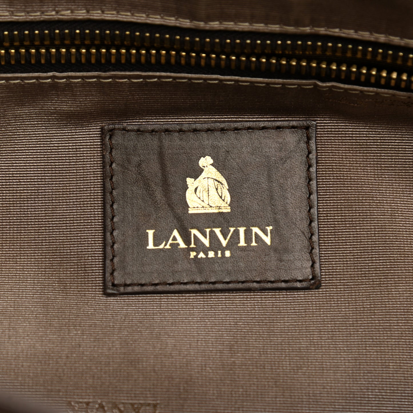 Lambskin Stitched Padam Bowling Satchel Brown