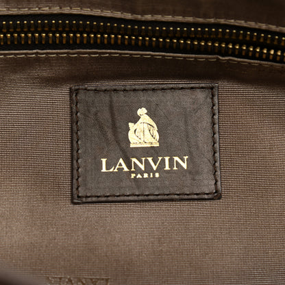 Lanvin Lambskin Stitched Padam Bowling Satchel Brown 6 of 14