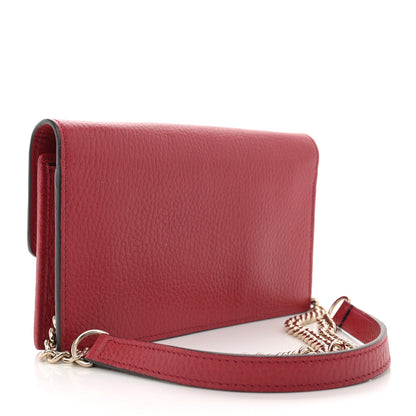 Gucci Dollar Calfskin Interlocking G Chain Wallet Red 3 of 11