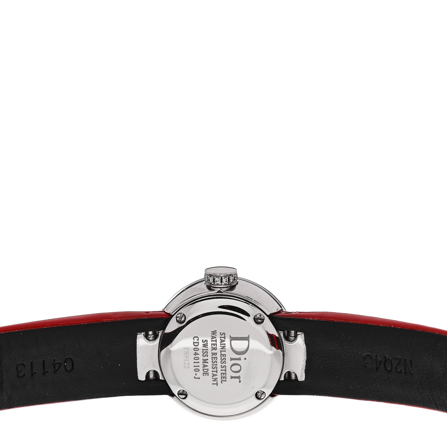 Christian Dior Stainless Steel Patent Diamond Bezel 19mm La D De Dior Quartz Watch Black 4 of 4