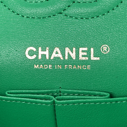 Chanel Lambskin Quilted Small Double Flap Green 6 of 9