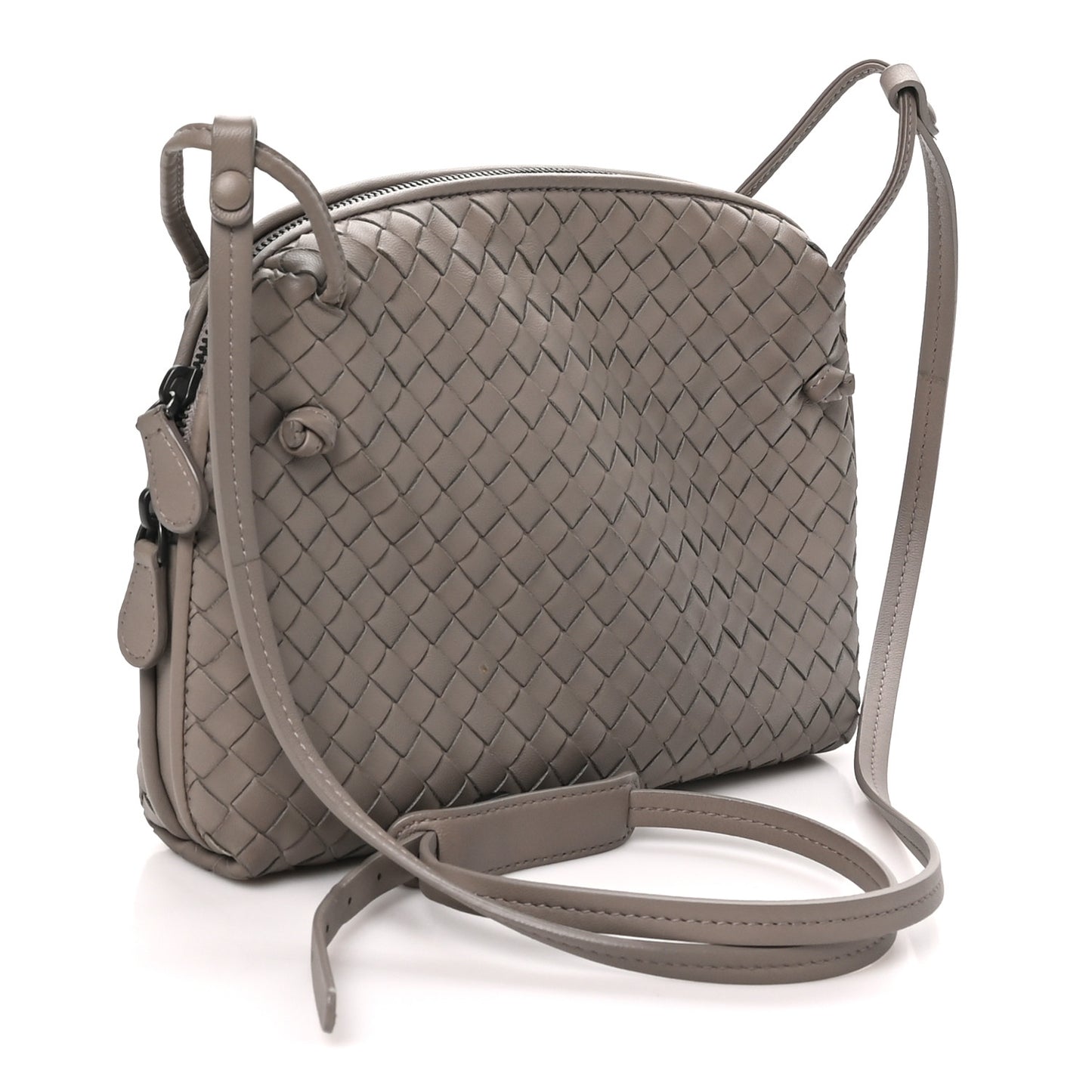 Nappa Intrecciato Nodini Crossbody Messenger Steel
