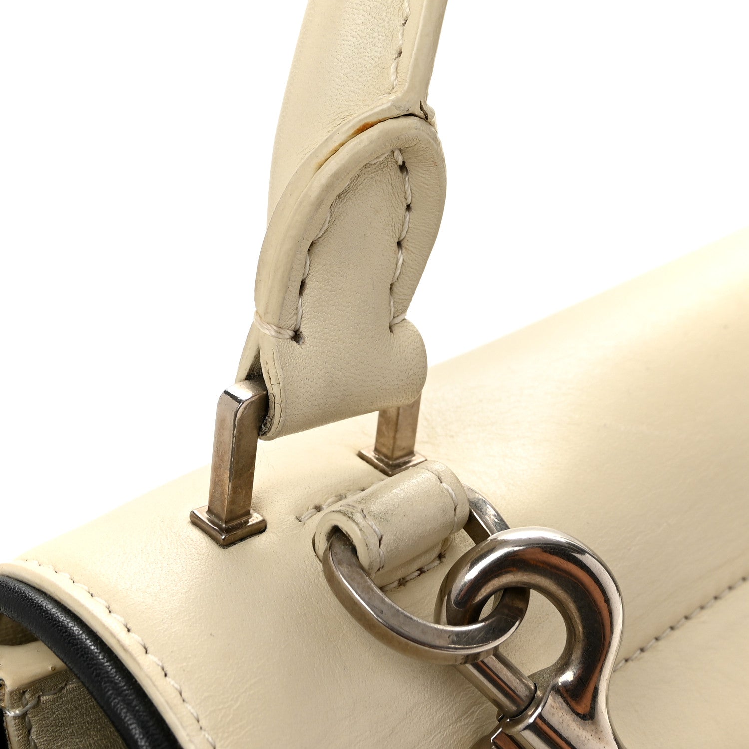 Celine Smooth Calfskin Small Trapeze White Black 11 of 14