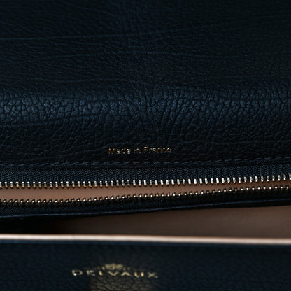 Delvaux Grained Calfskin MM Metal Frame Tempete Satchel Black 6 of 14