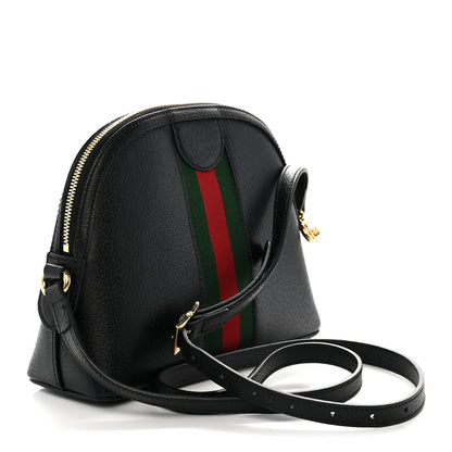 Gucci Calfskin GG Web Small Ophidia Dome Shoulder Bag Black 3 of 12