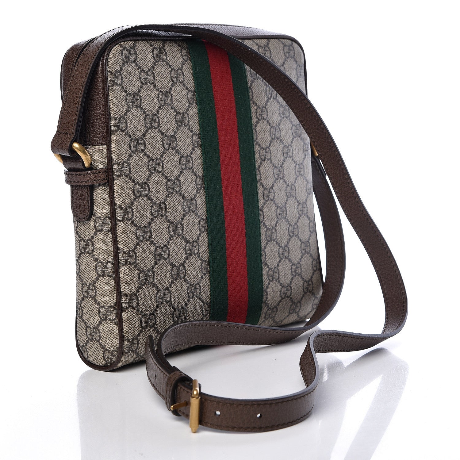 Gucci GG Supreme Monogram Web Small Ophidia Messenger Bag Brown 3 of 12