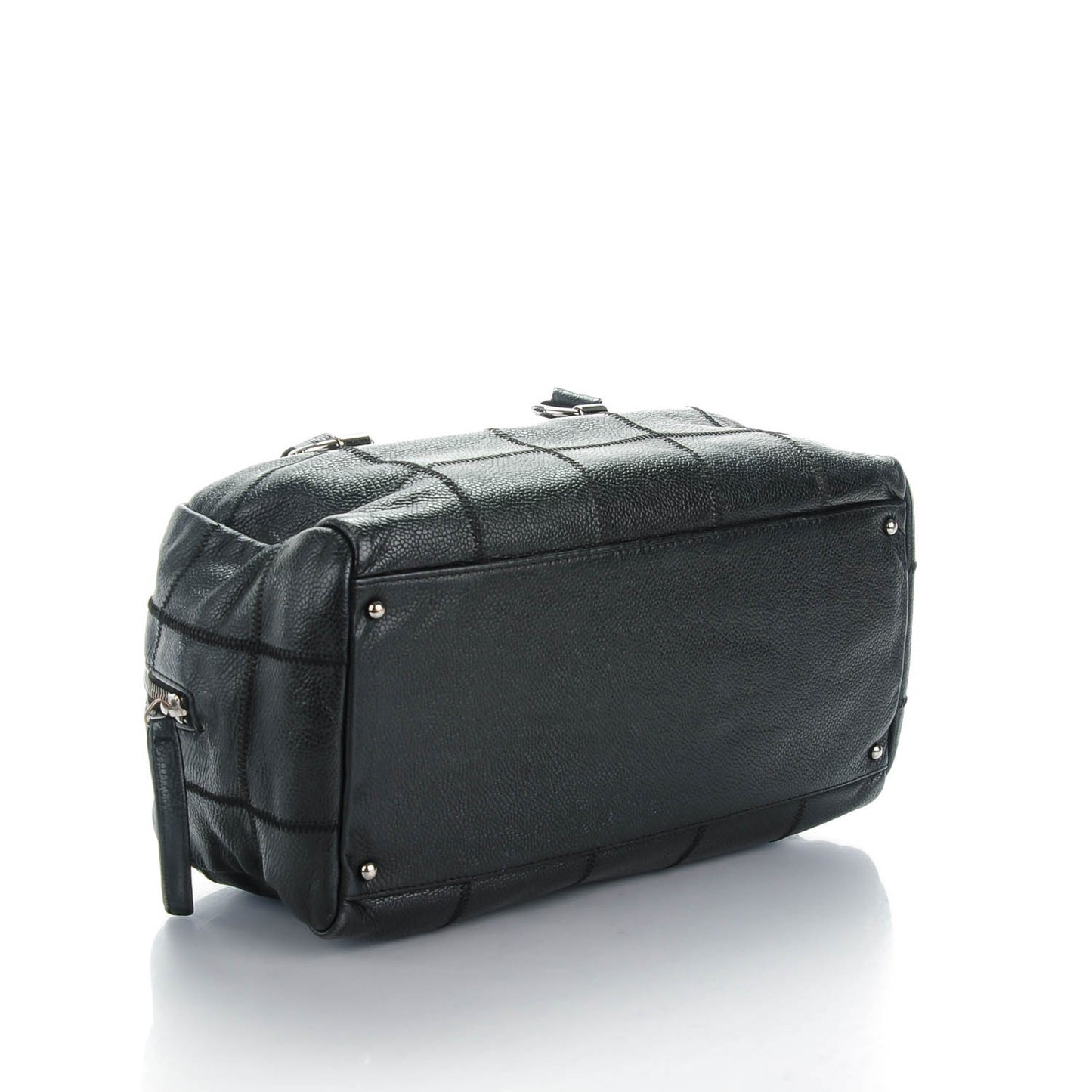 Caviar Square Stitched Shoulder Bag Black