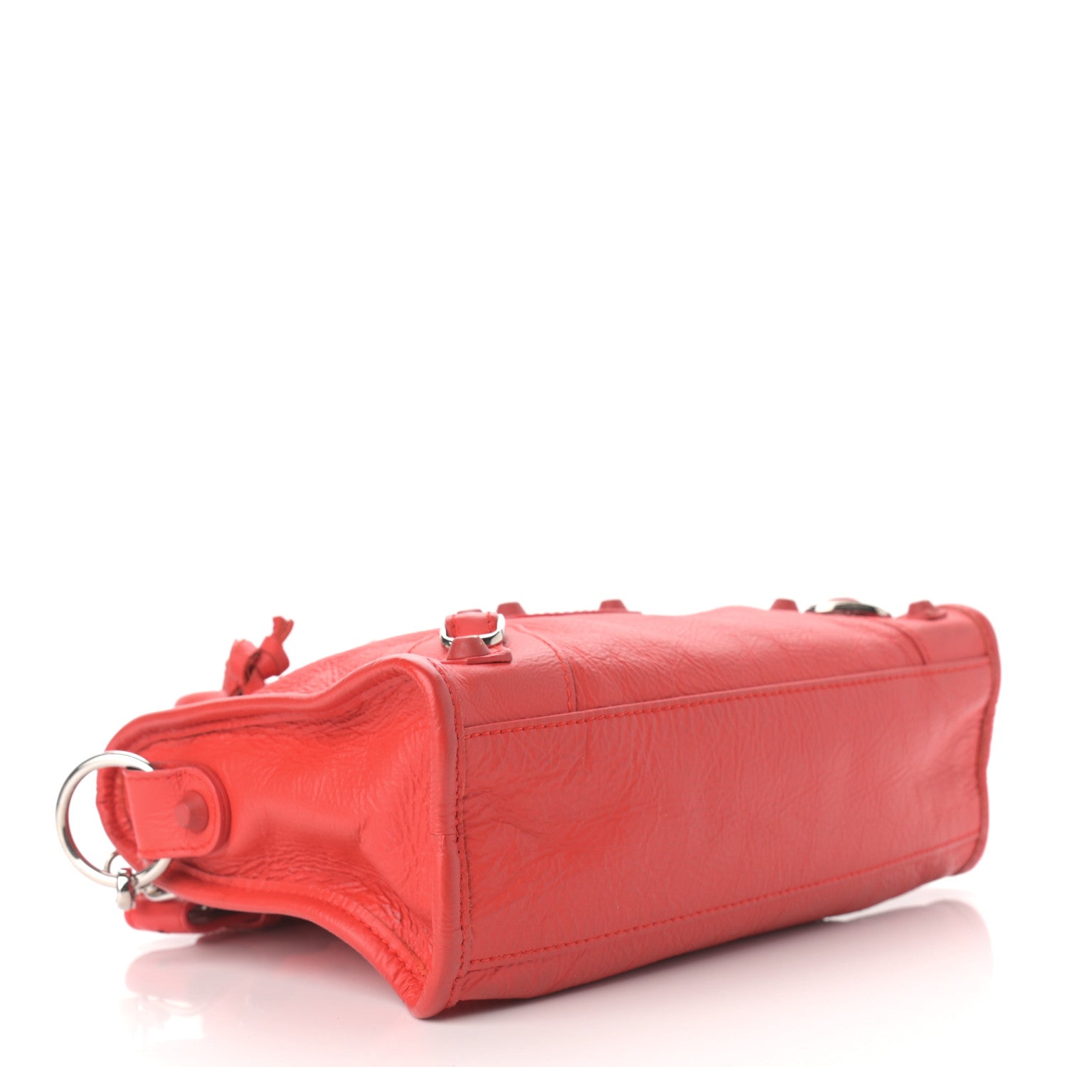 Balenciaga Matte Goatskin Rubber Covered Classic Hardware Mini City Rouge Coquelicot Rouge Braise 4 of 12