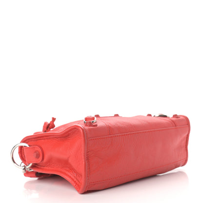 Balenciaga Matte Goatskin Rubber Covered Classic Hardware Mini City Rouge Coquelicot Rouge Braise 4 of 12