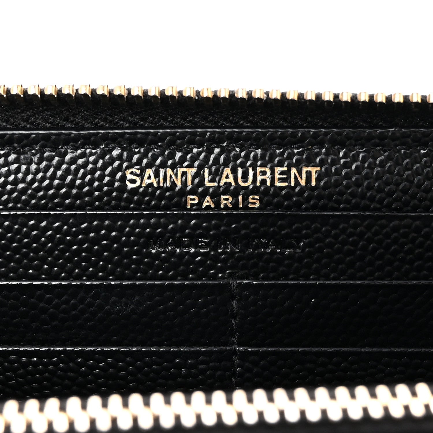 Saint Laurent Grain De Poudre Matelasse Chevron Monogram Zip Around Wallet Black 6 of 10