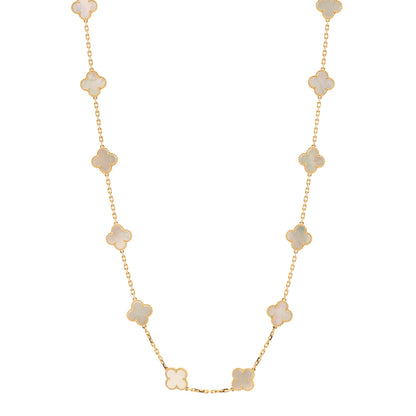 Van Cleef & Arpels 18K Yellow Gold Mother of Pearl 20 Motifs Vintage Alhambra Necklace 1 of 6