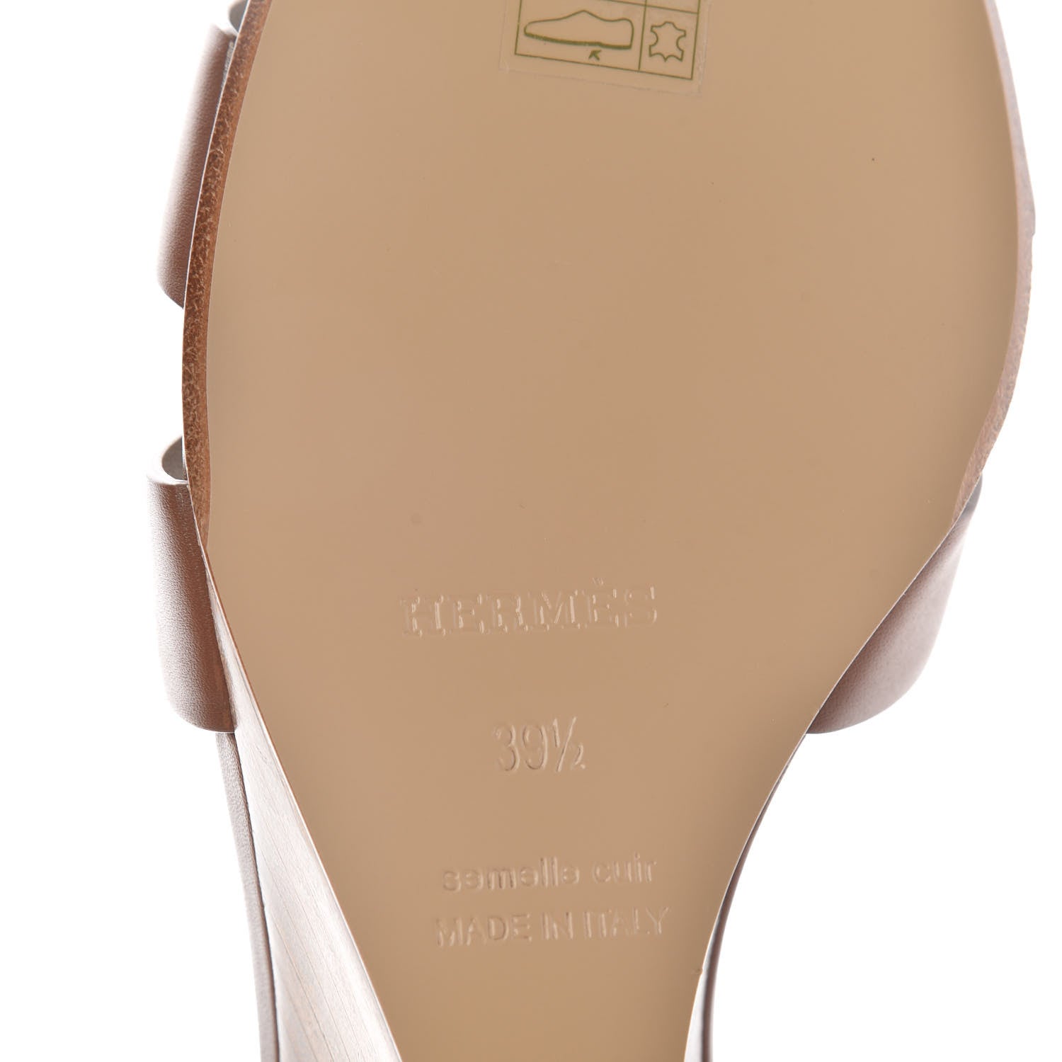 Hermes Calfskin Legend Wedge Sandals 39.5 Gold 9 of 10
