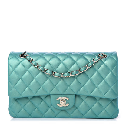 Chanel Iridescent Calfskin Quilted Medium Double Flap Green 1 of 10