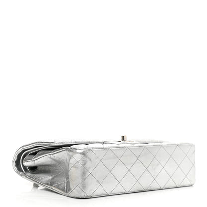 Chanel Metallic Lambskin Quilted Medium Double Flap Silver 4 of 16