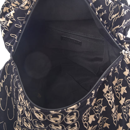 Chanel Velvet Camellia Flower Print Tote Black 5 of 10
