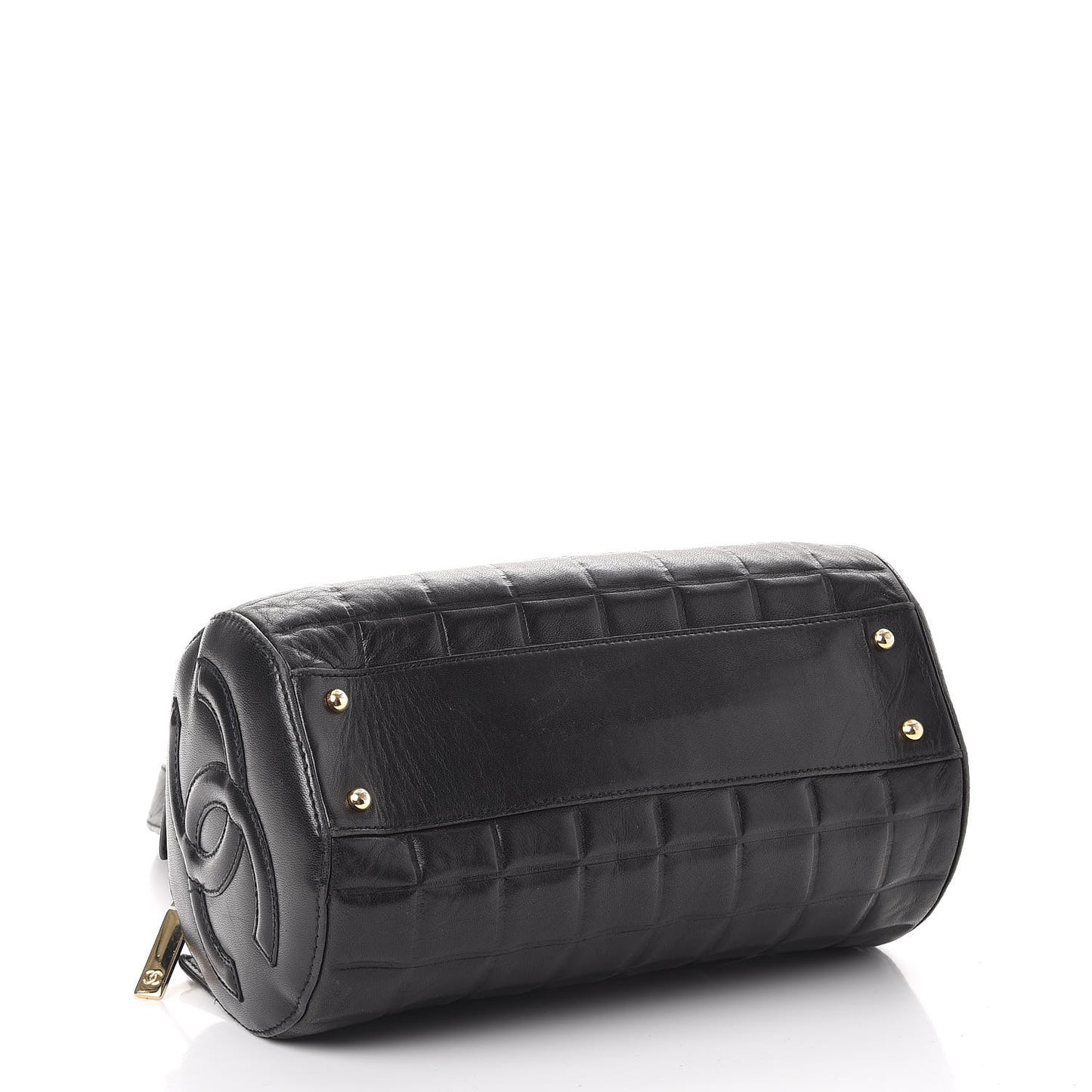 Lambskin Quilted CC Chocolate Bar Shoulder Bag Black