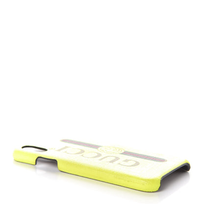Gucci Rubber Print iPhone Xs Case Yellow Fluo Green 5 of 5