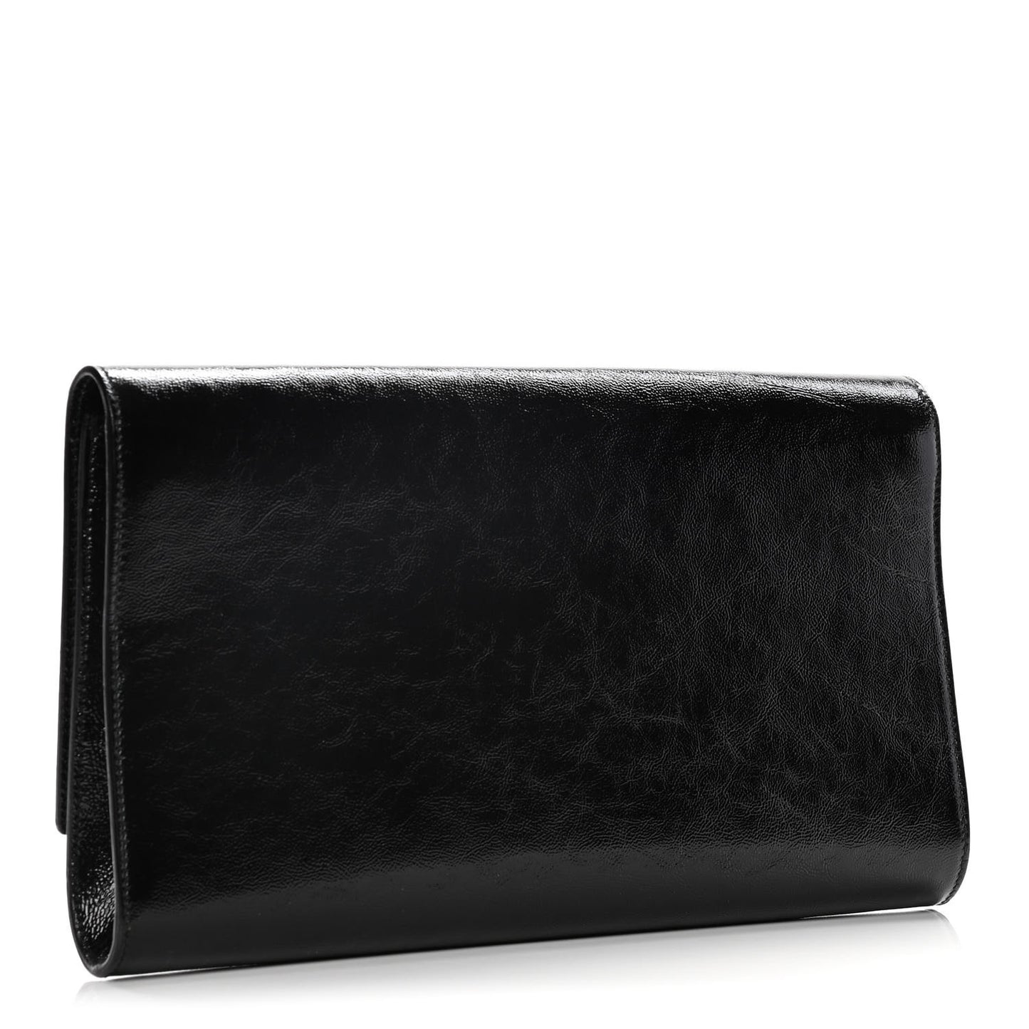 Textured Patent Monogram Large Belle De Jour Clutch Black