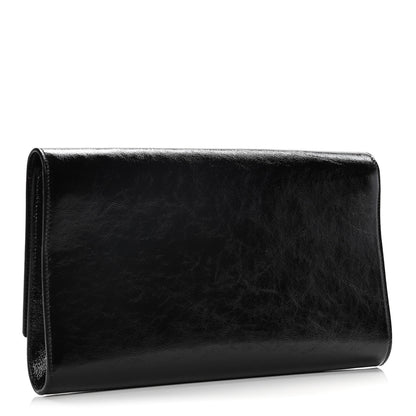 Saint Laurent Textured Patent Monogram Large Belle De Jour Clutch Black 2 of 13