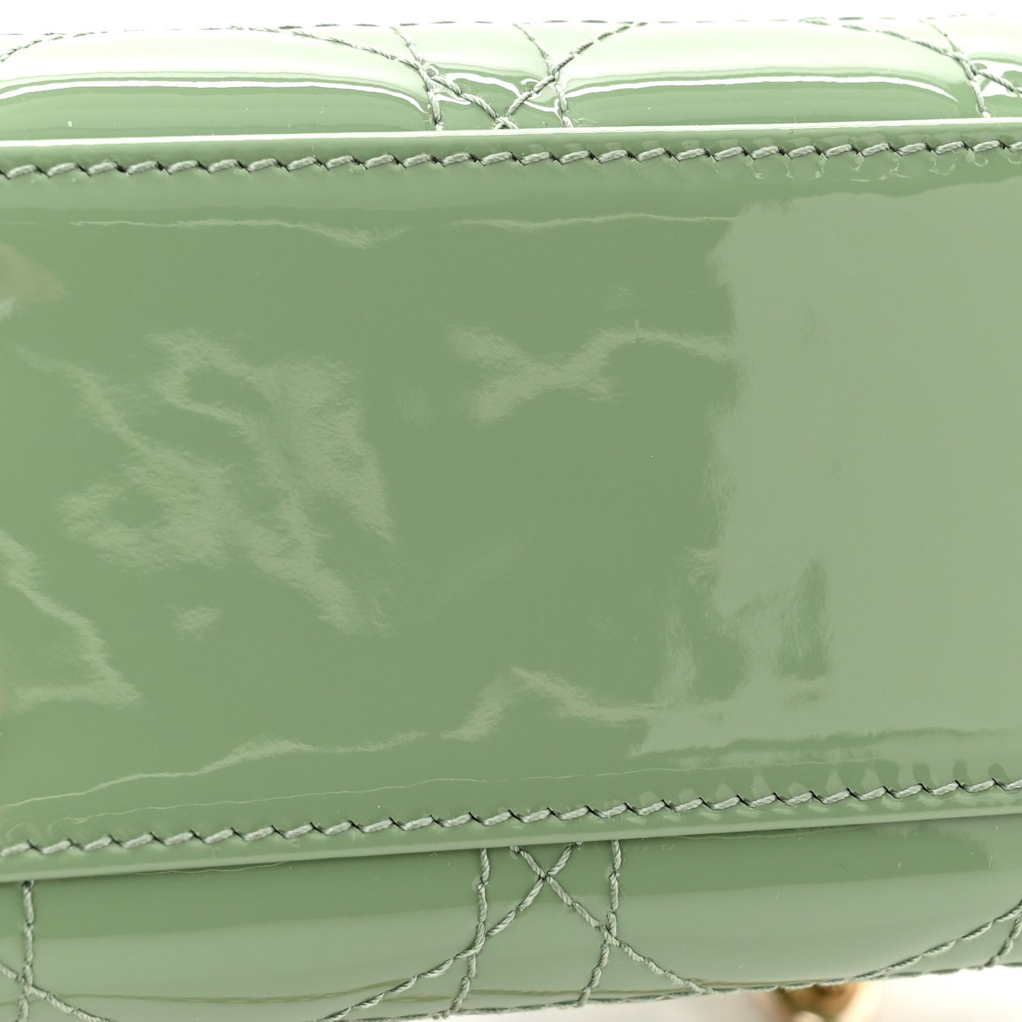 Patent Cannage Mini Lady Dior Mint Green