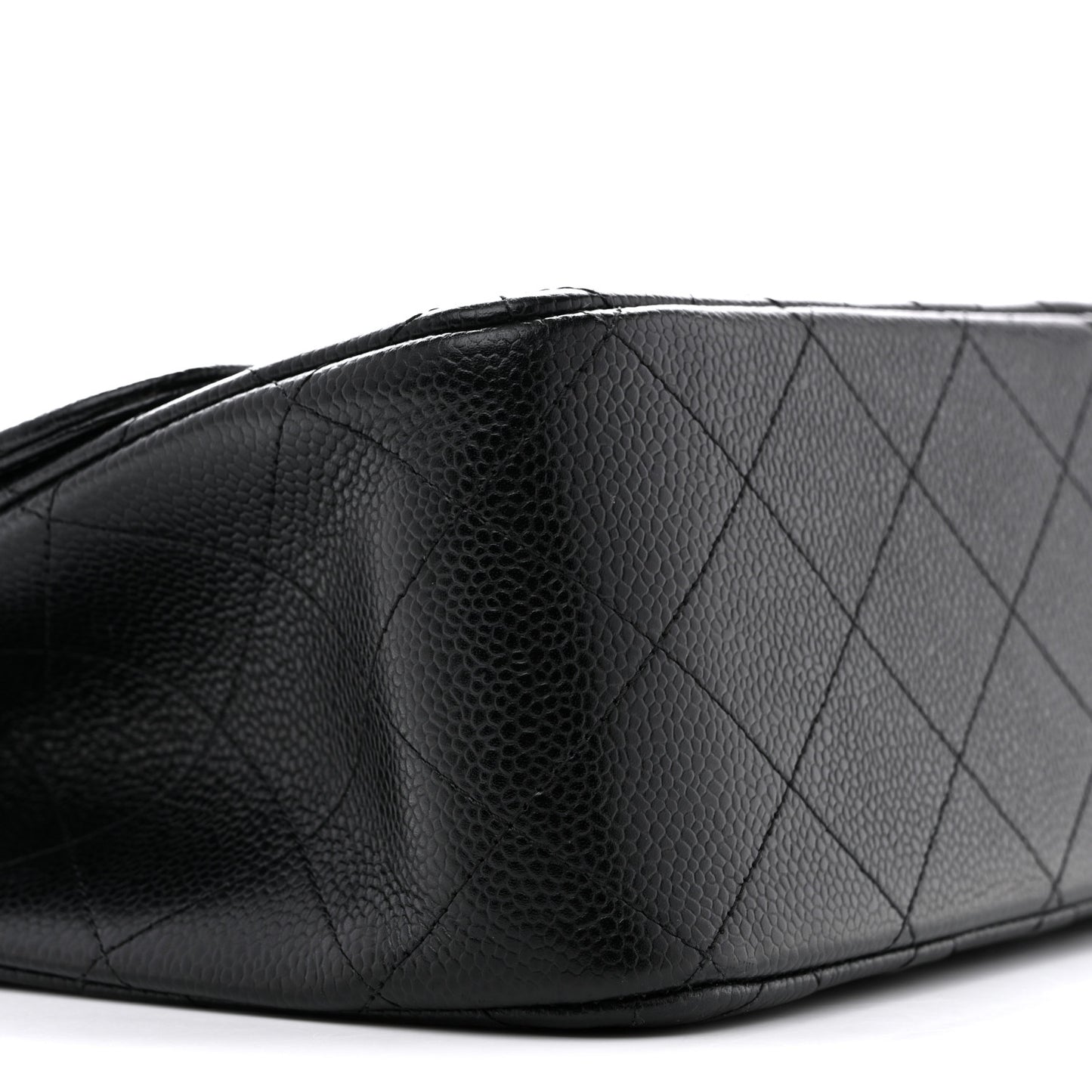 Caviar Quilted Jumbo Double Flap Black